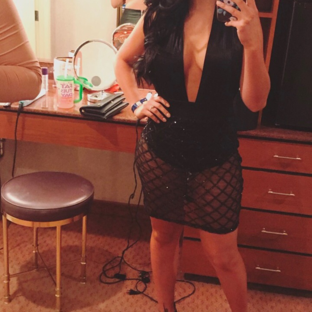Black see through dress